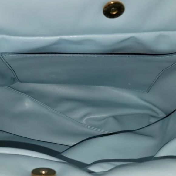 $2150 NWT STELLA MCCARTNEY BABY BLUE PUFFY FAUX LEATHER CHAIN TOTE SHOULDER BAG - Picture 3 of 8
